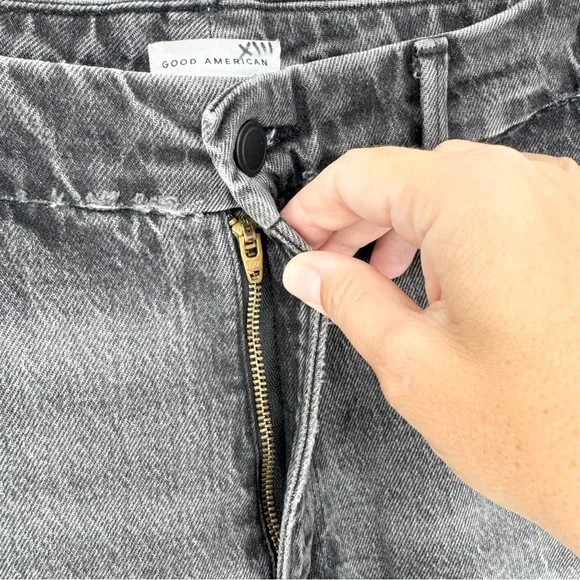 Good American Good Girlfriend High Waist Straight Leg Jeans In Black217 Sz 10/30 - Picture 6 of 12